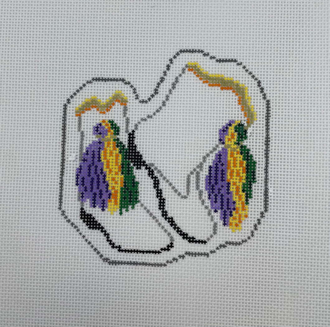 Mardi Gras Marching Boots Needlepoint Ornament