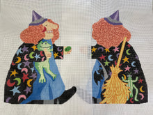 Load image into Gallery viewer, Double-Sided Witch #1 (Robe w/Stars and Moons) Needlepoint Canvas
