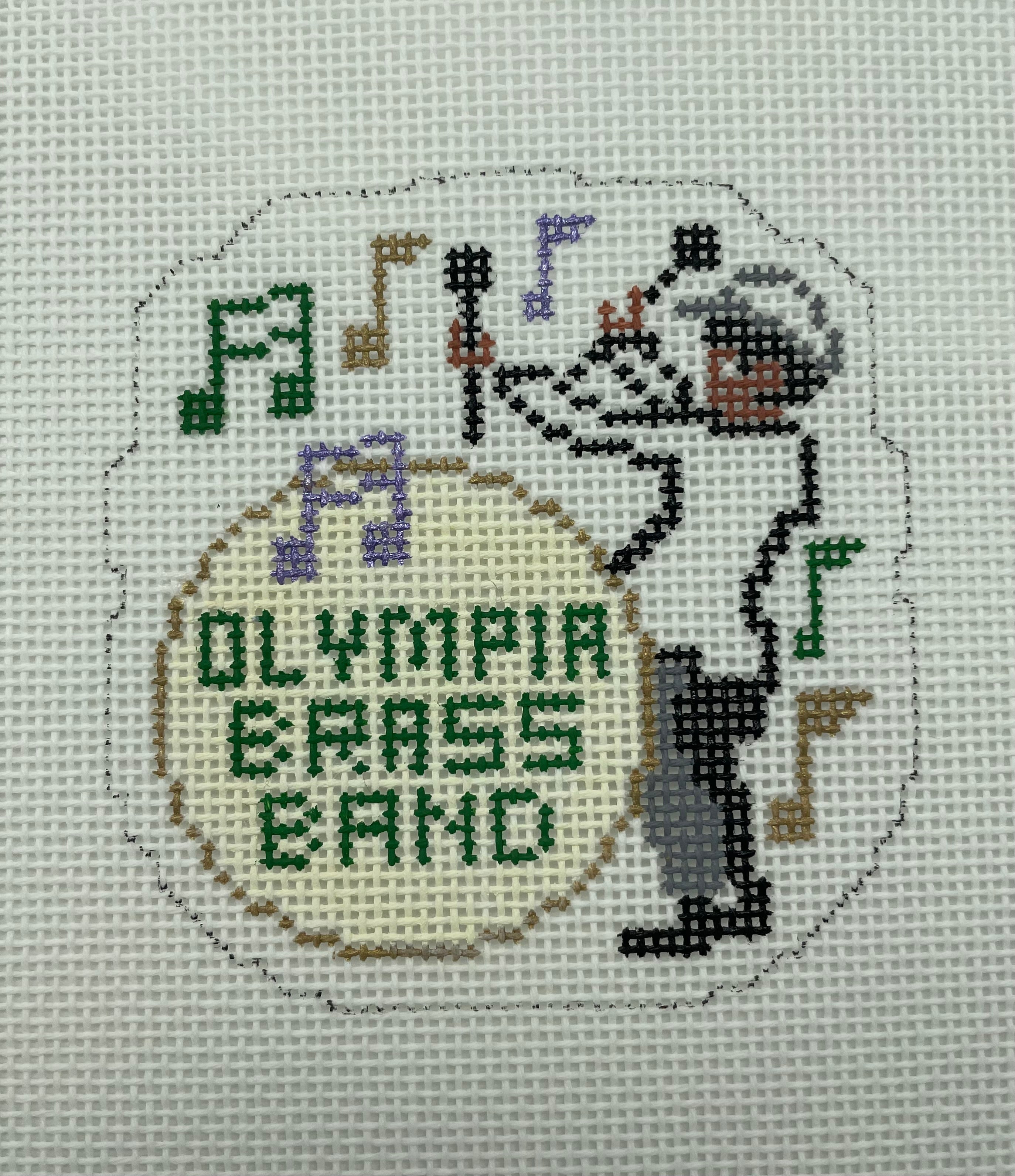Olympia Brass Band Needlepoint Ornament Needle NOLA