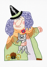 Load image into Gallery viewer, Halloween Witch with Cat and Spider Double Sided
