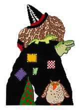 Load image into Gallery viewer, Halloween Witch with Gators and Owl Double Sided
