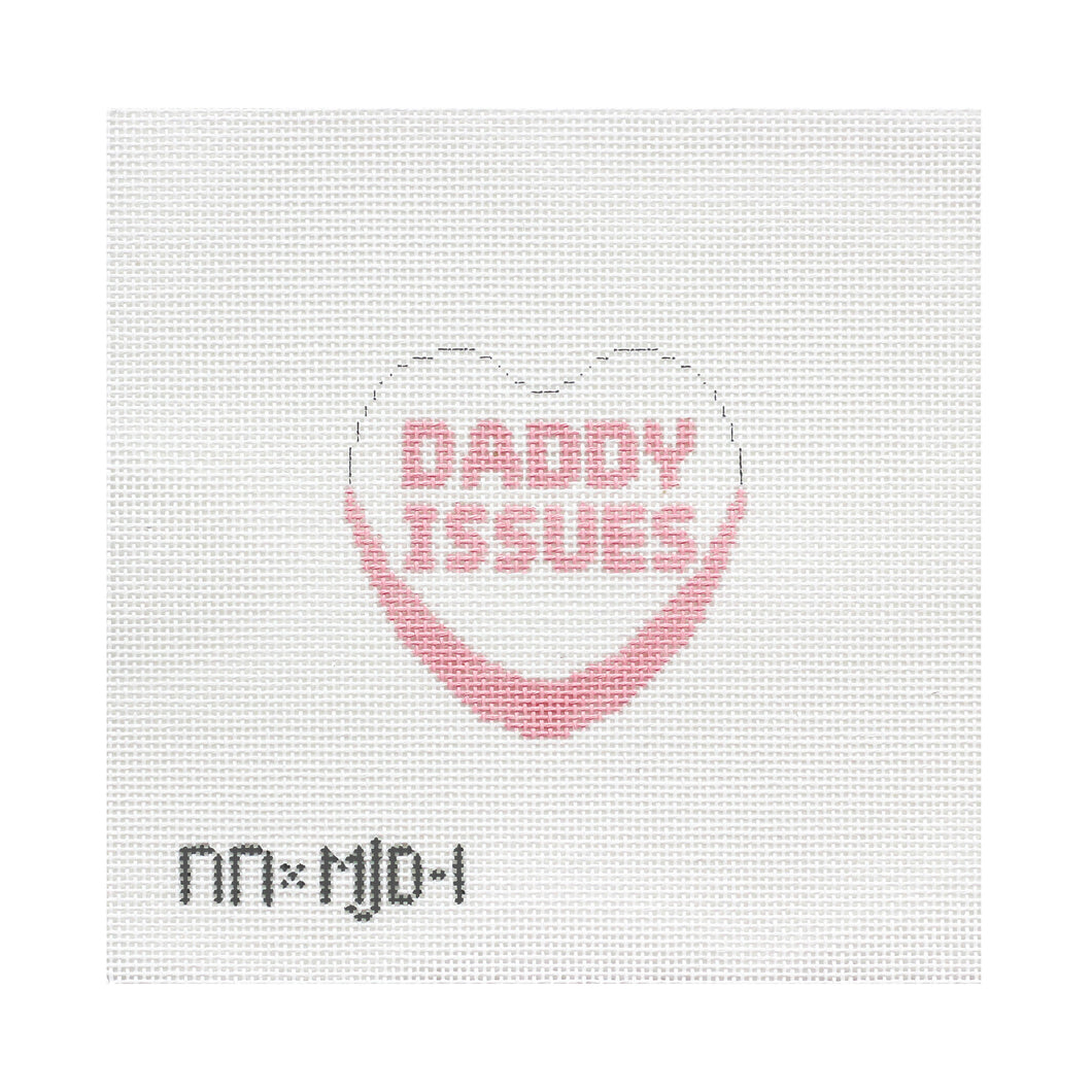 Daddy Issues Heart Needlepoint Canvas