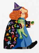 Load image into Gallery viewer, Halloween Witch with Frogs and Stars Double Sided
