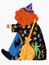 Load image into Gallery viewer, Halloween Witch with Frogs and Stars Double Sided
