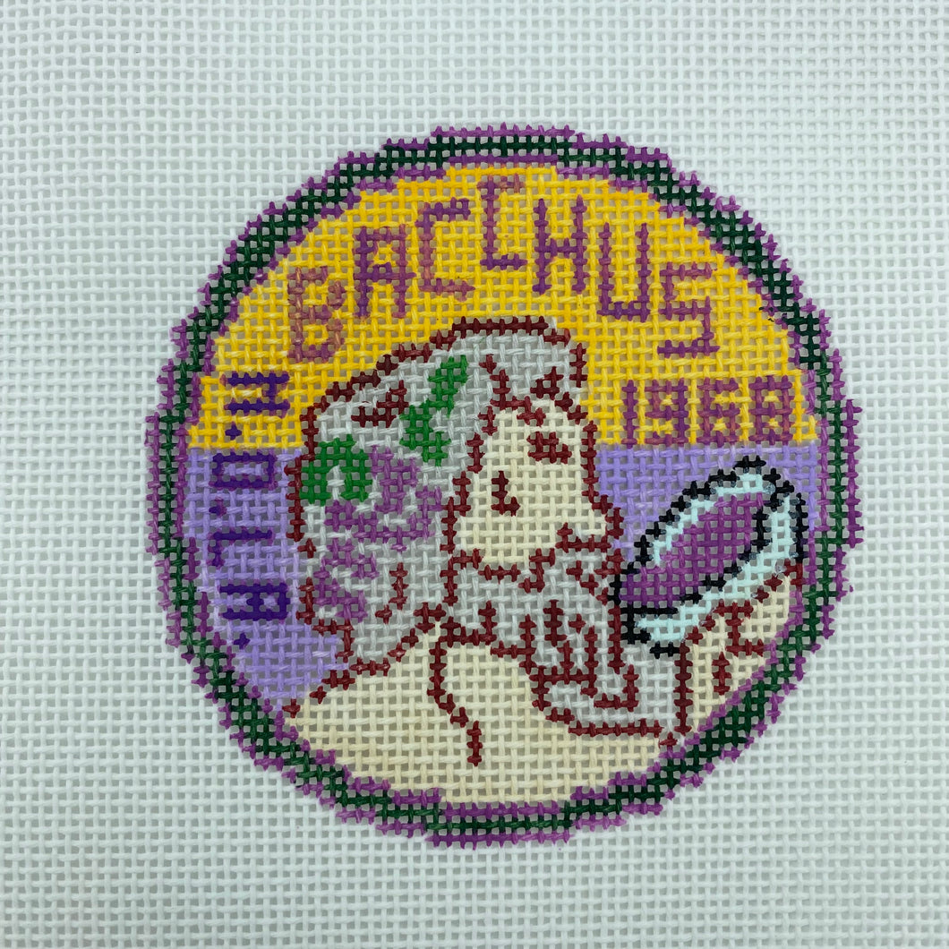 Bacchus Doubloon Needlepoint Ornament