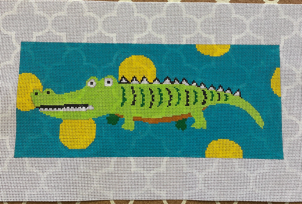 Polka Dot Gator Needlepoint Canvas (Copy)