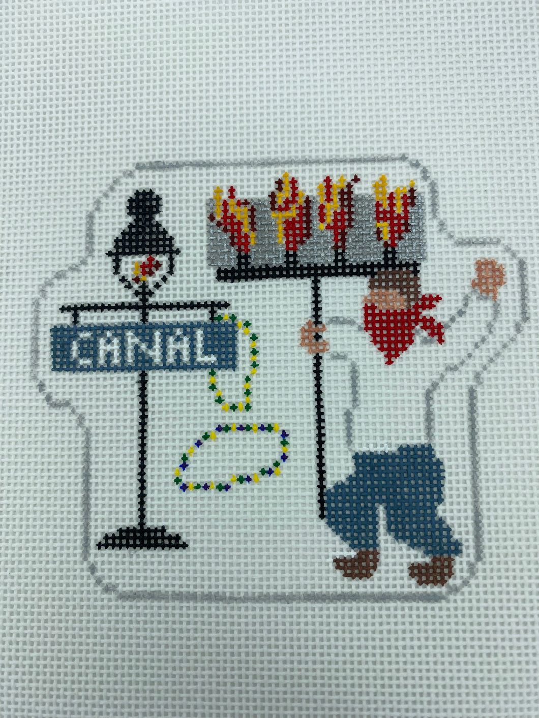 Flambeau Carrier Needlepoint Ornament