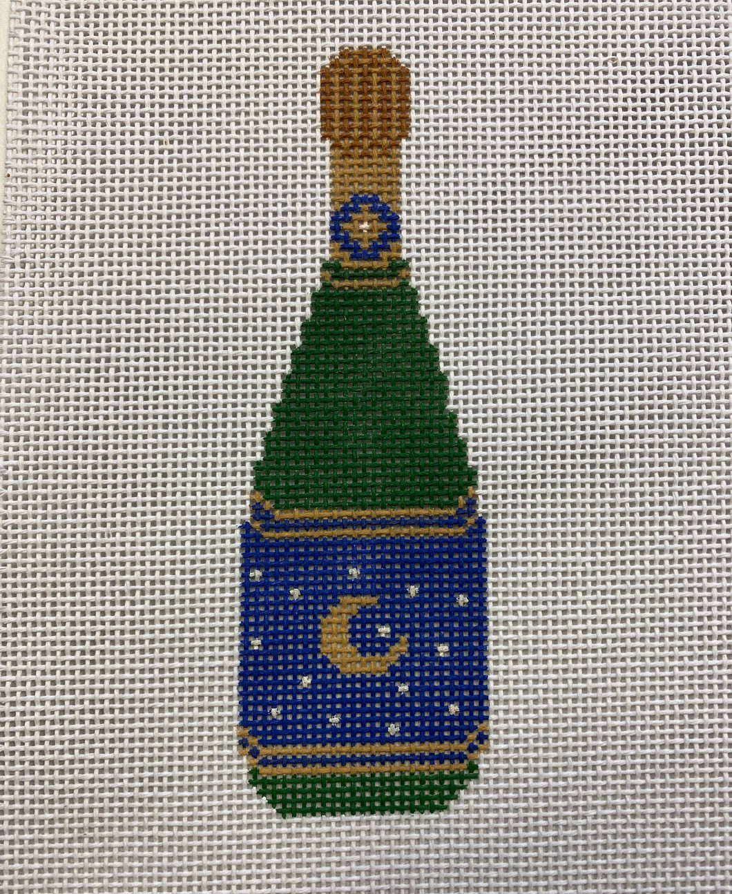 Champagne Bottle Needlepoint Canvas