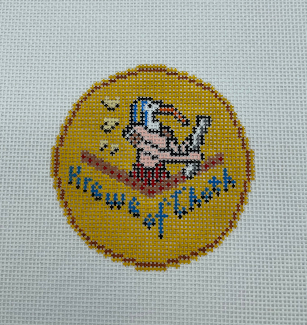 Krewe of Thoth Doubloon Needlepoint Ornament
