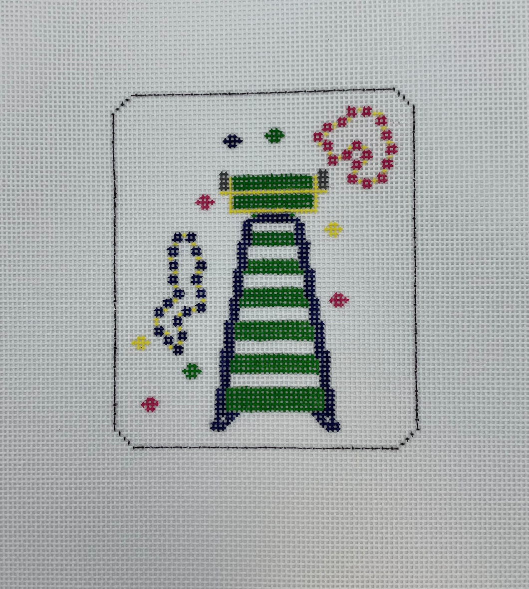 Mardi Gras Ladder Needlepoint Ornament