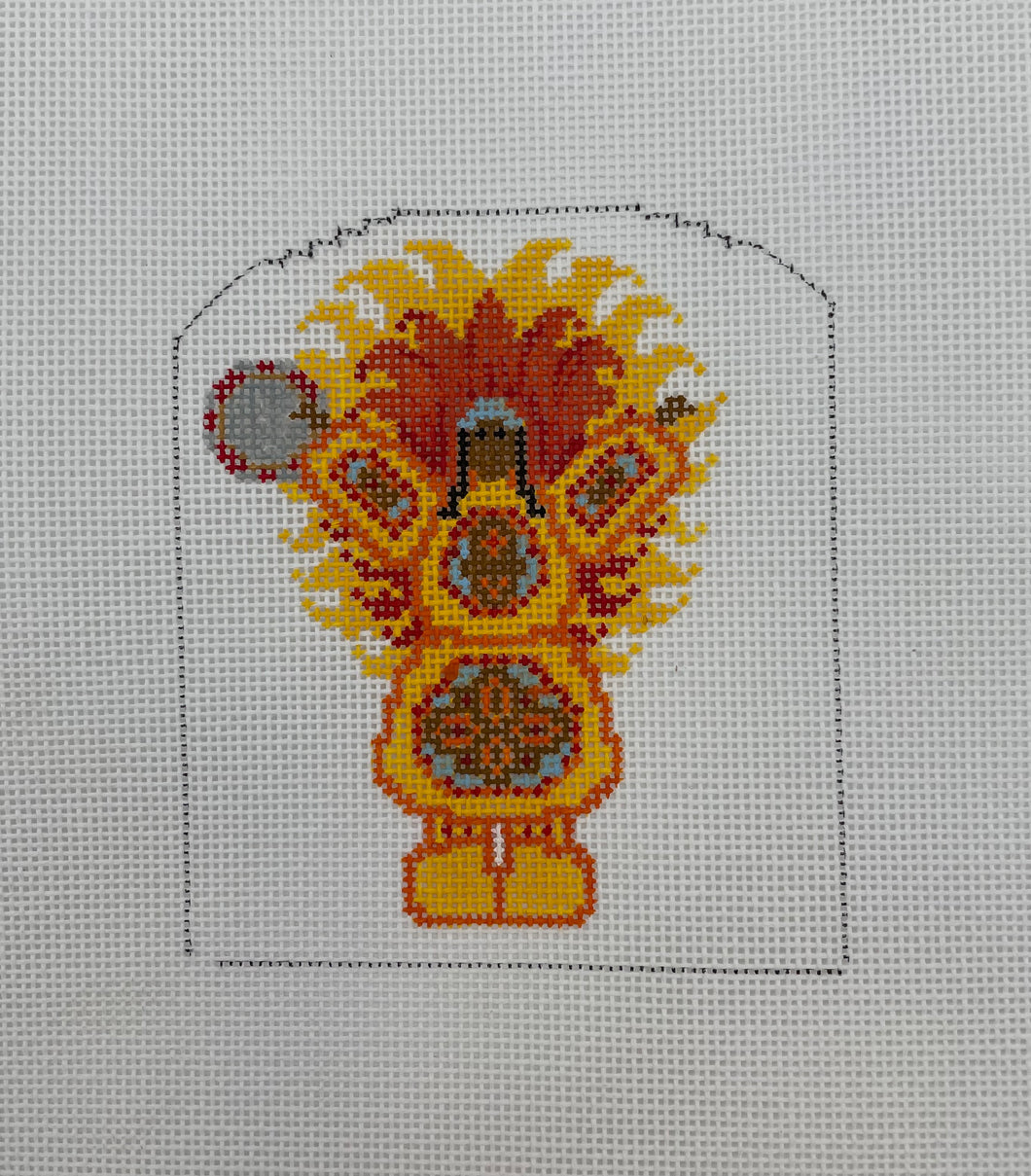 Mardi Gras Indian Needlepoint Ornament