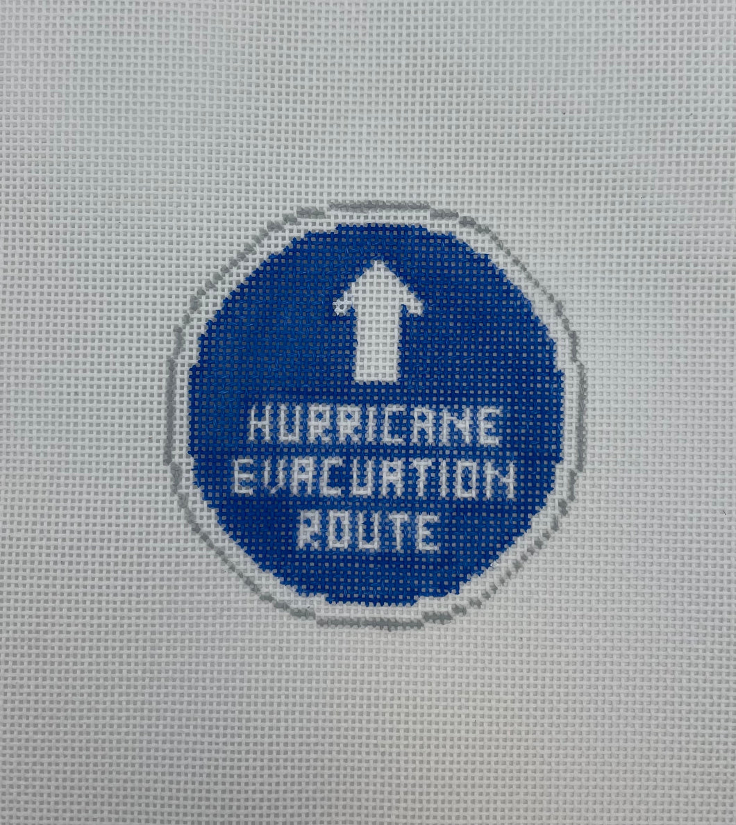 Hurricane Evacuation Route Needlepoint Ornament