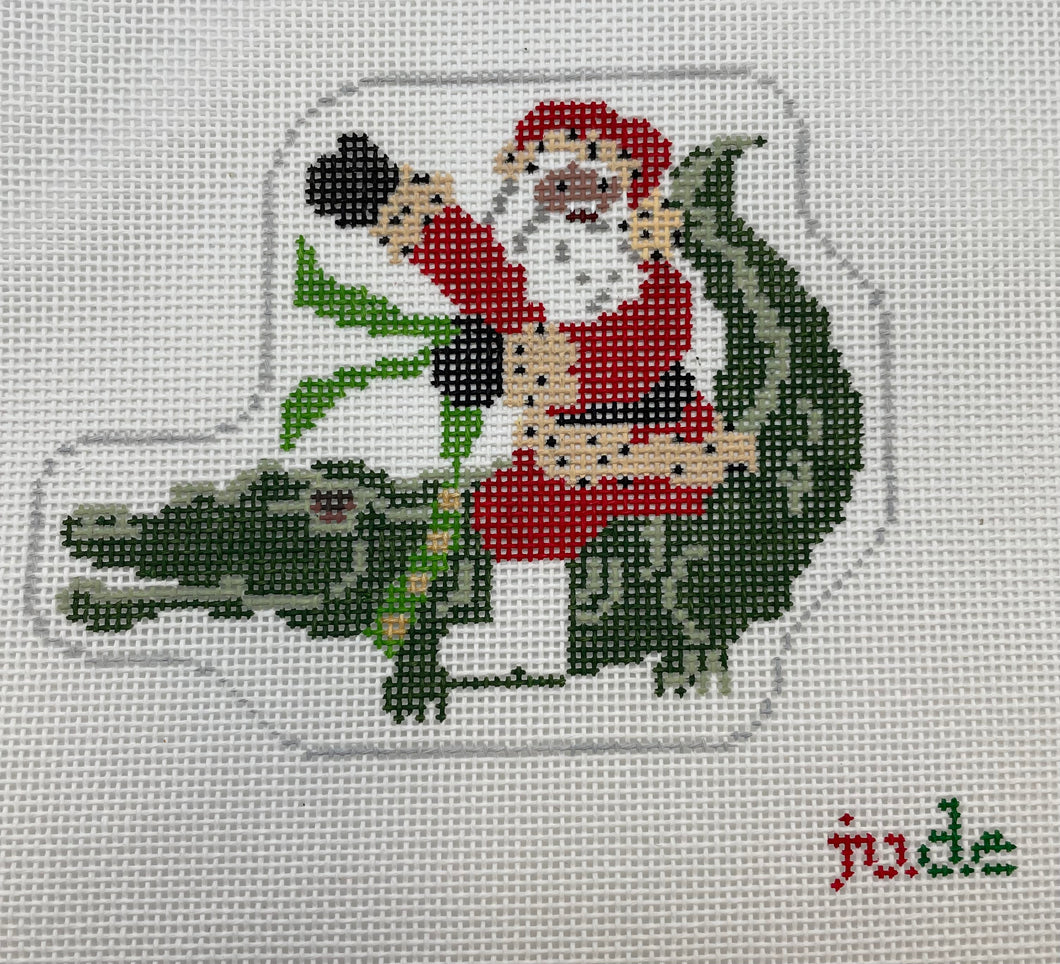 Santa Riding on a Gator