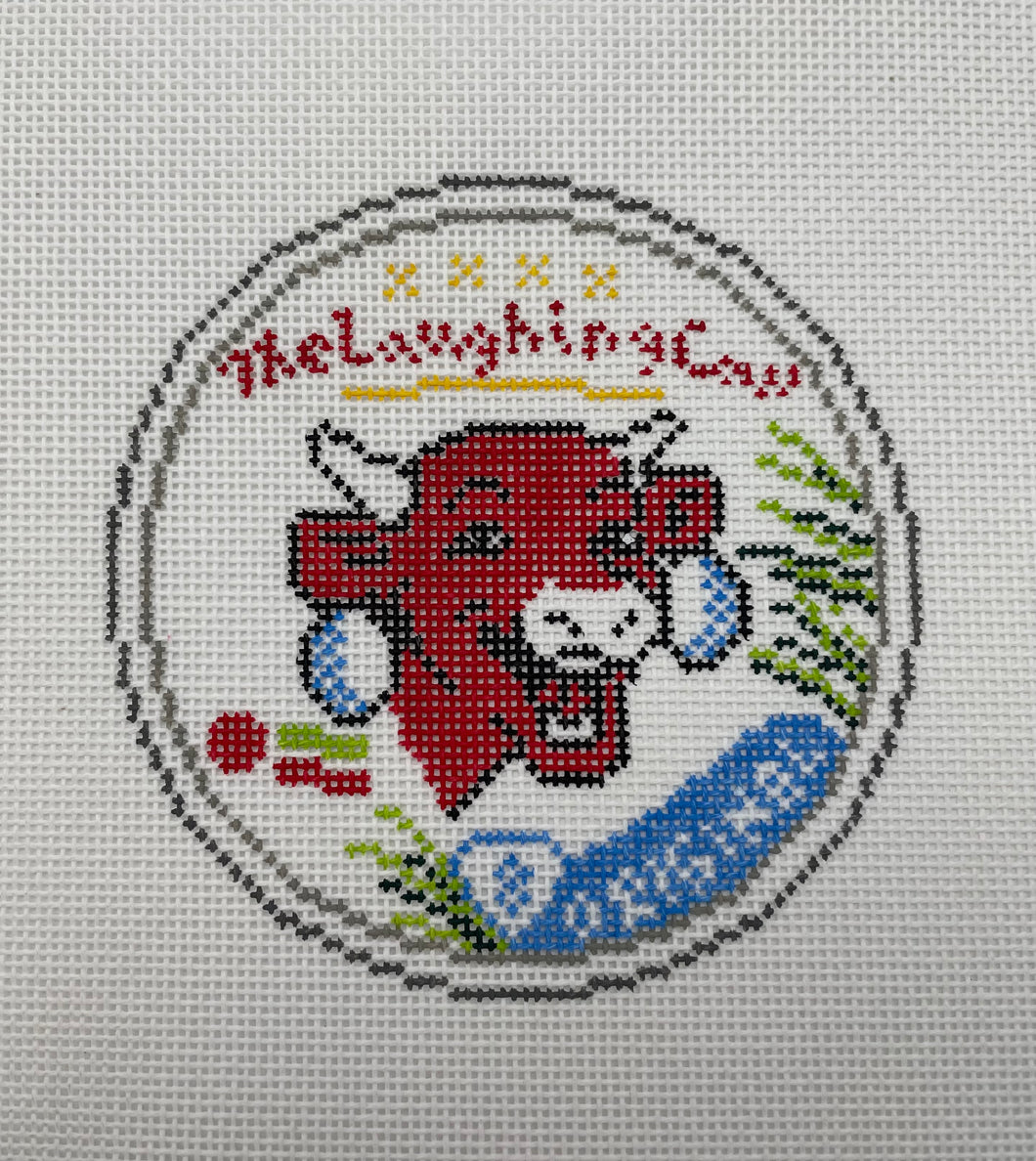 Laughing Cow Needlepoint Ornament
