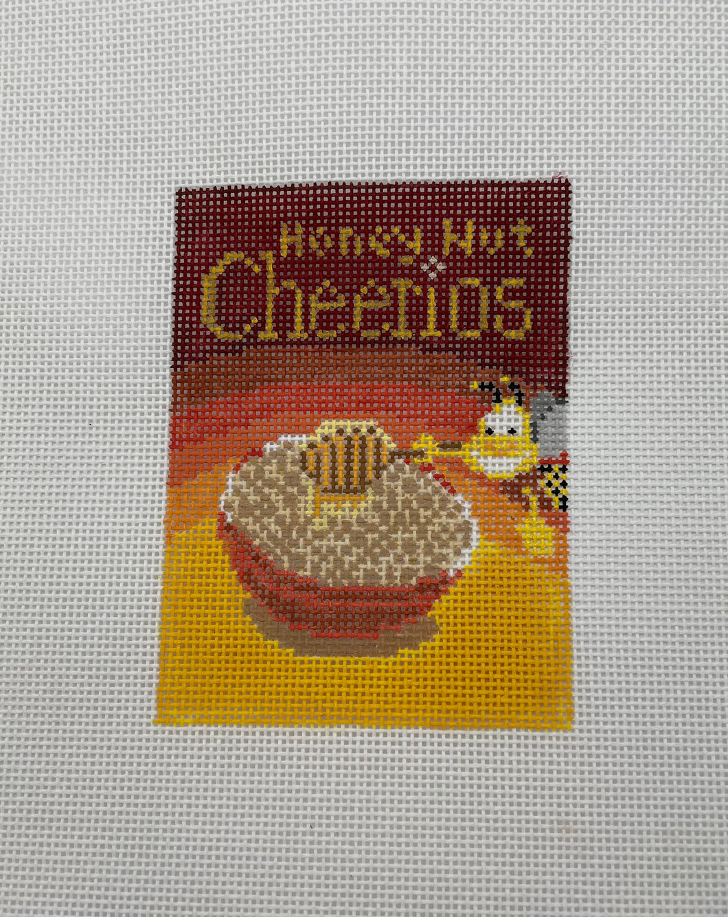Honey Nut Cheerios Needlepoint Ornament