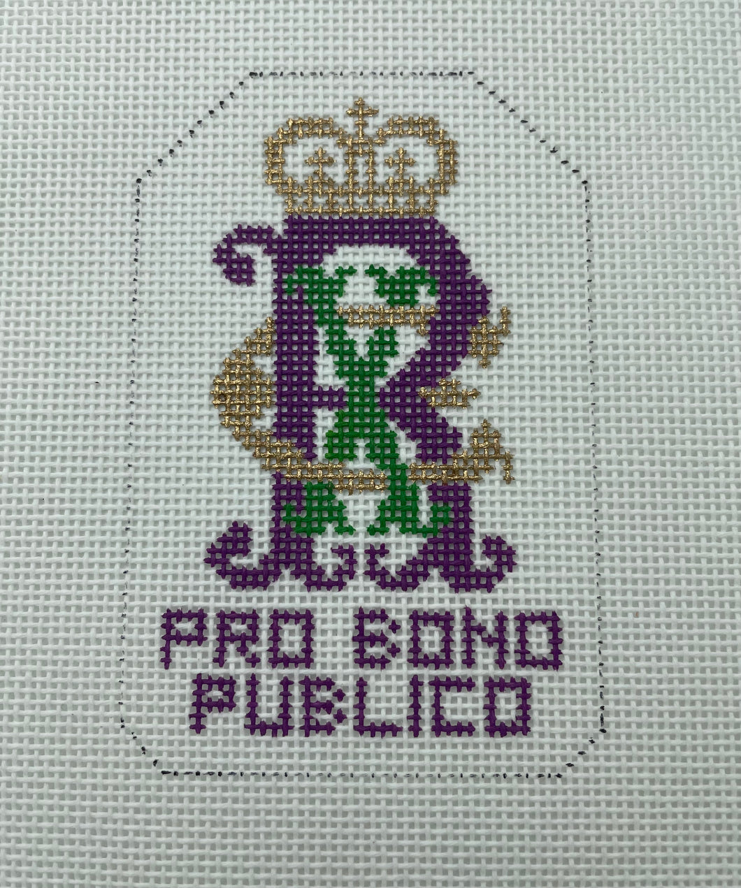 Rex Pro Bono Publico Needlepoint Ornament