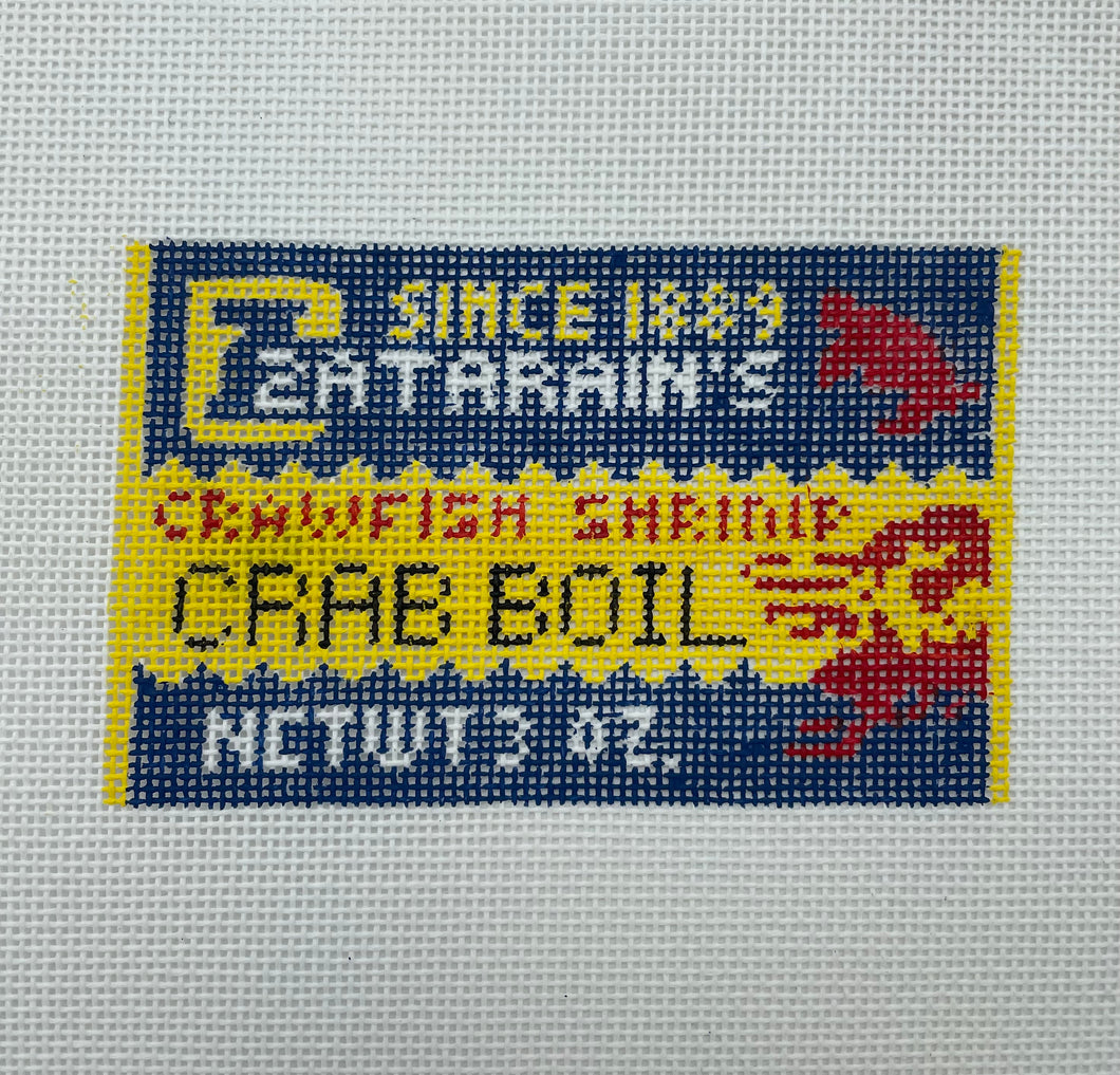 Zatarain's Crab Boil Needlepoint Ornament