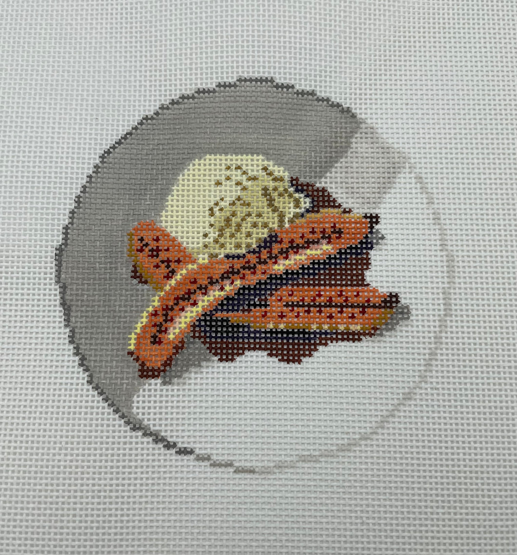 Bananas Foster Needlepoint Ornament
