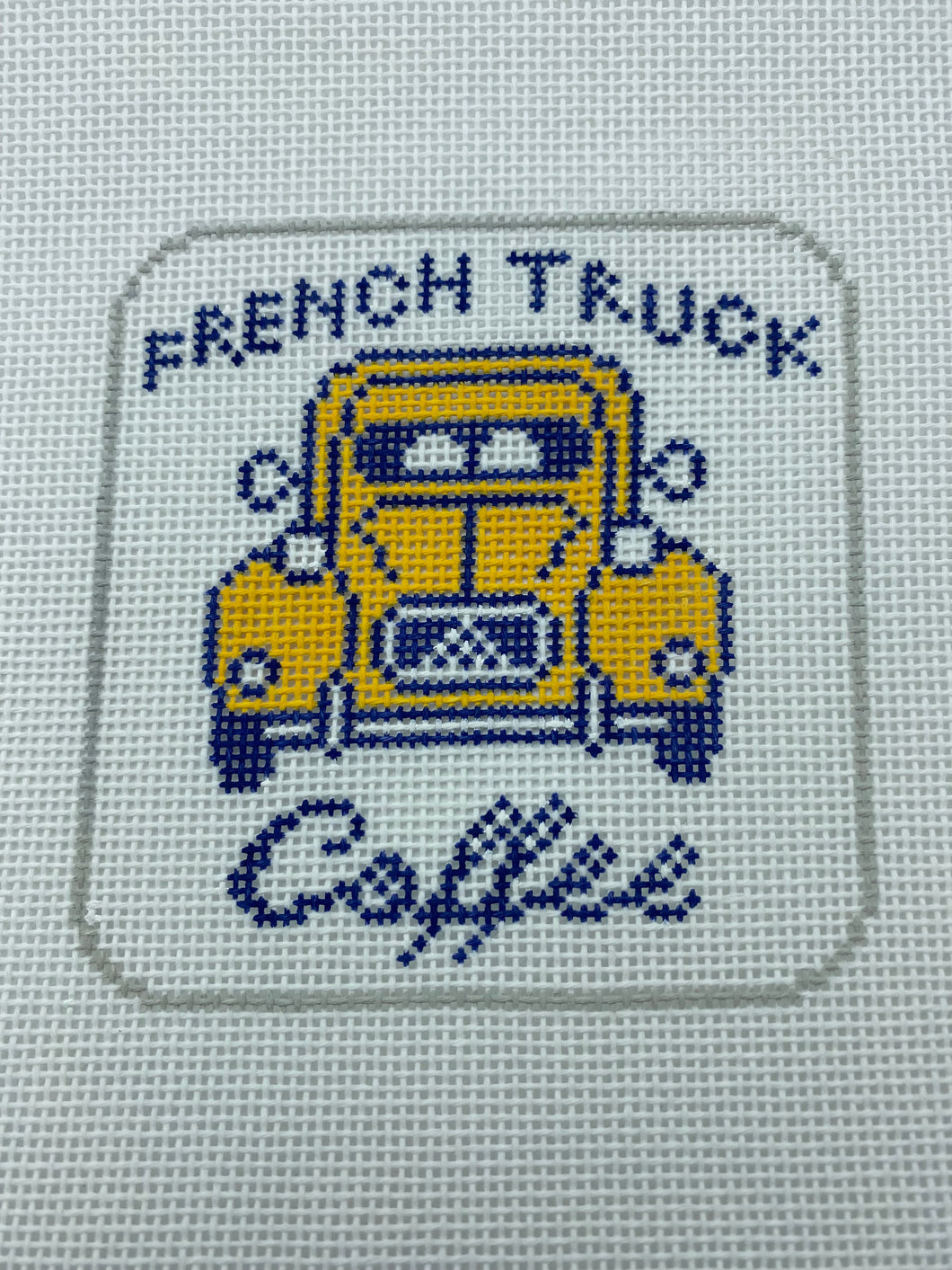 French Truck Coffee Needlepoint Ornament