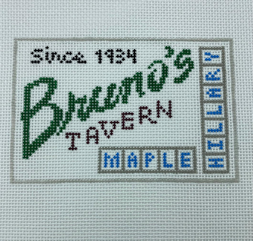 Bruno's Tavern Needlepoint Ornament