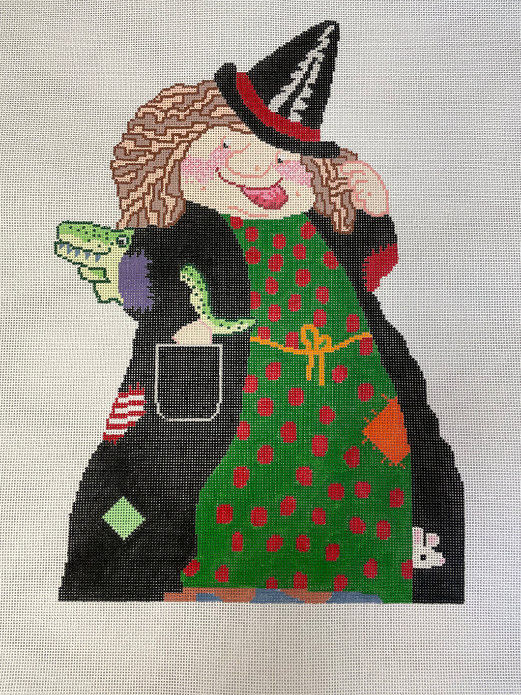 Halloween Witch with Gators and Owl Double Sided