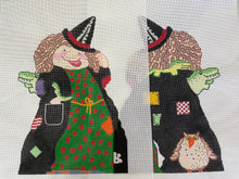 Load image into Gallery viewer, Double-Sided Witch #2 (Robe w/Patches/Alligators) Needlepoint Canvas
