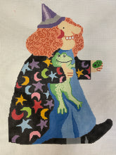 Load image into Gallery viewer, Double-Sided Witch #1 (Robe w/Stars and Moons) Needlepoint Canvas
