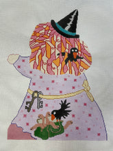 Load image into Gallery viewer, Double-Sided Witch #3 (With Bubbling Cauldron) Needlepoint Canvas
