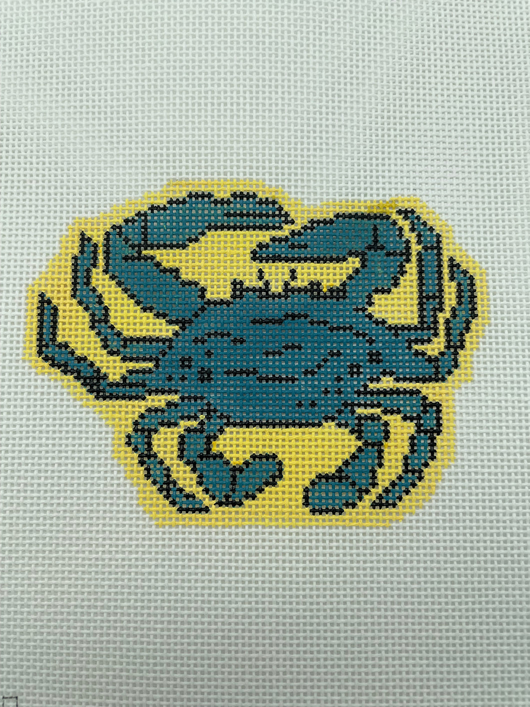 Crab (Blue) Needlepoint Ornament