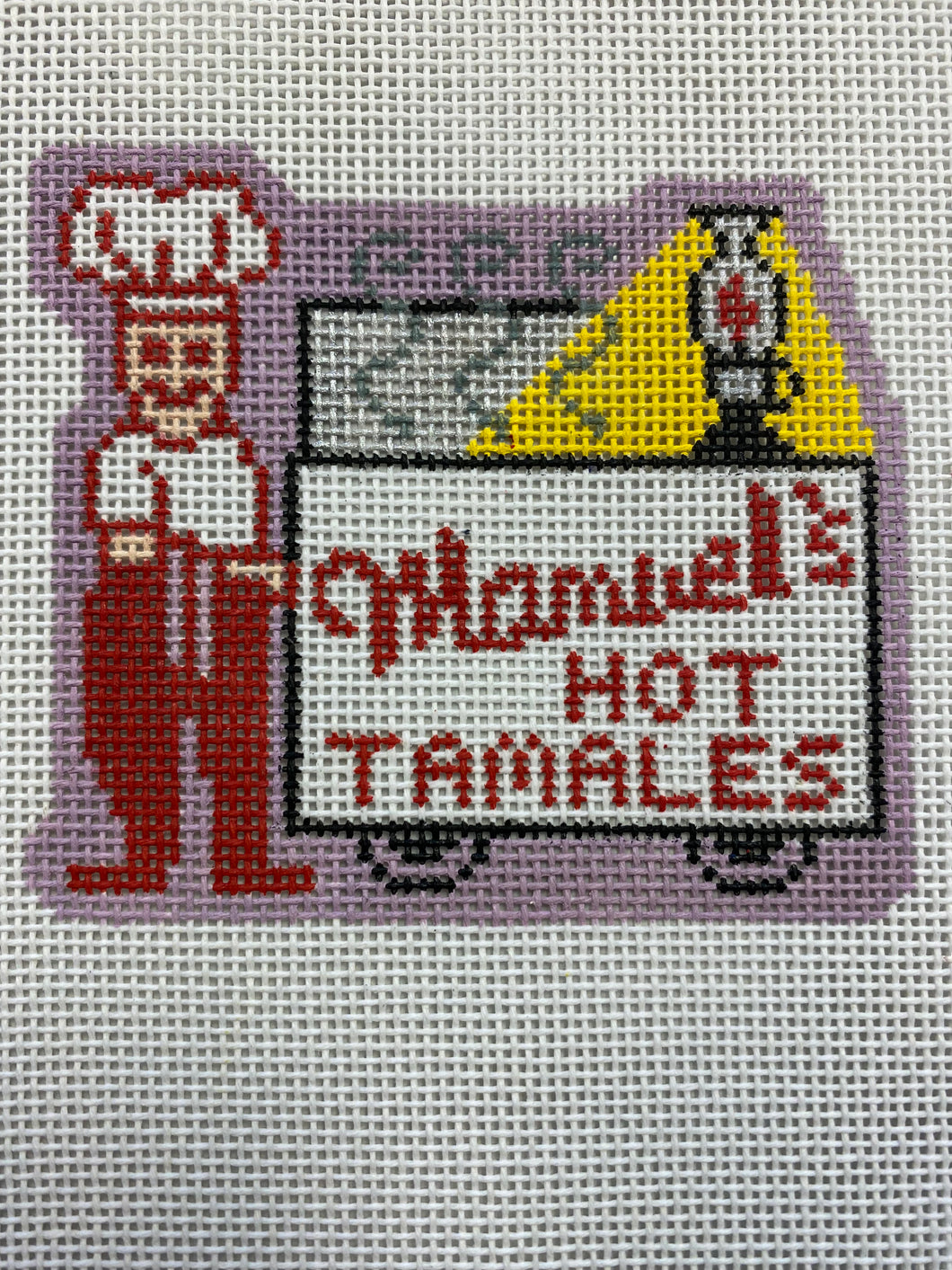 Manuel's Hot Tamales Needlepoint Ornament