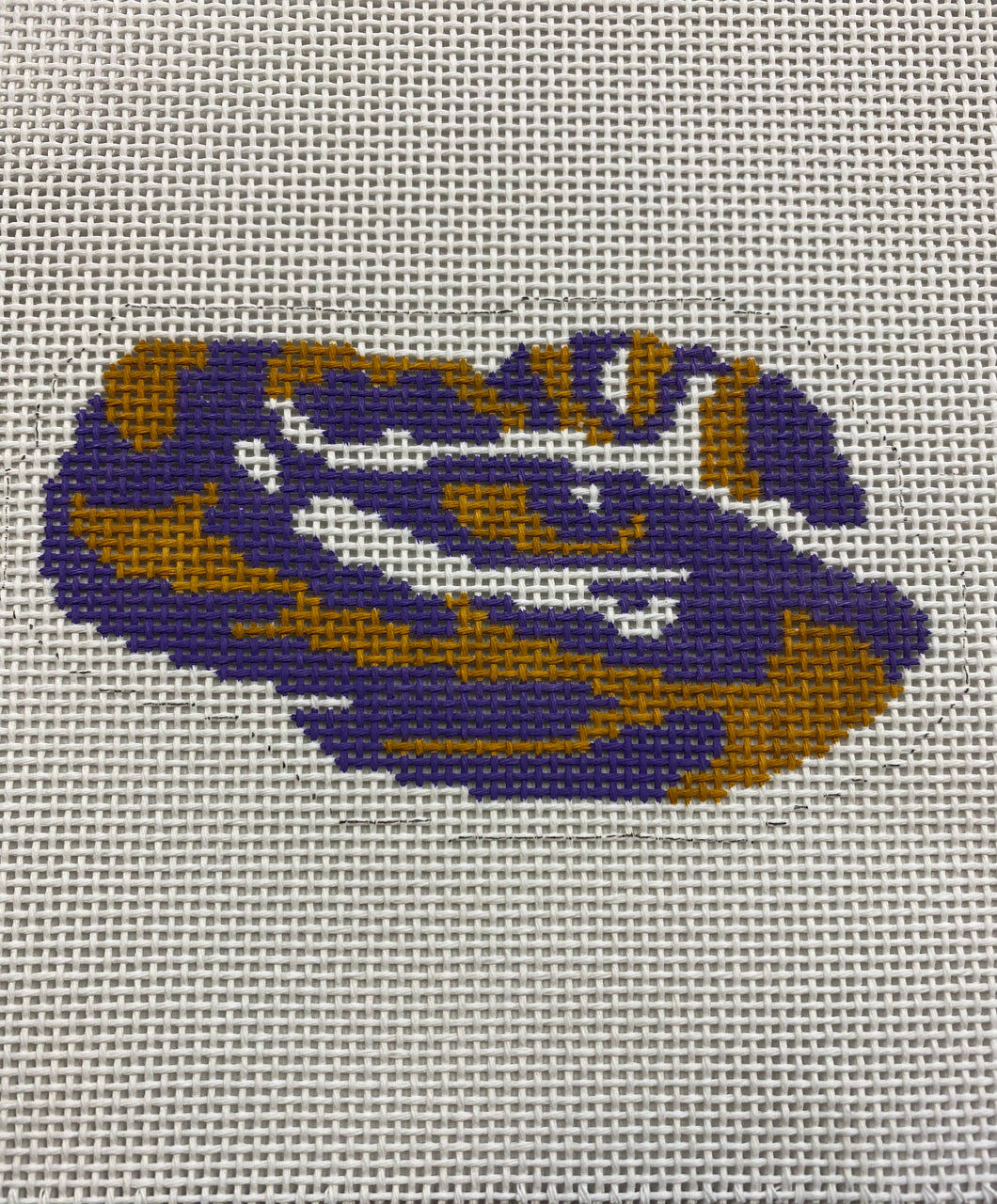 LSU Eye of the Tiger Needlepoint Ornament