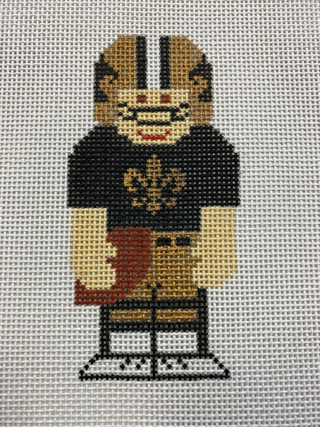 Saints Football Player Needlepoint Ornament