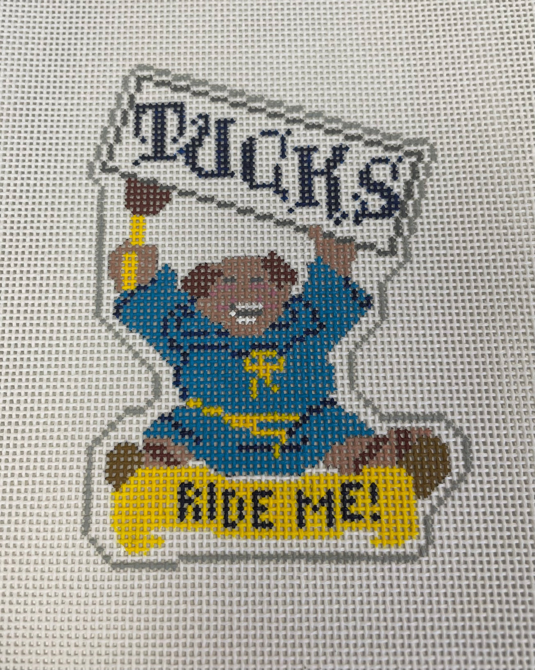 Tuck's Ride Me Needlepoint Ornament