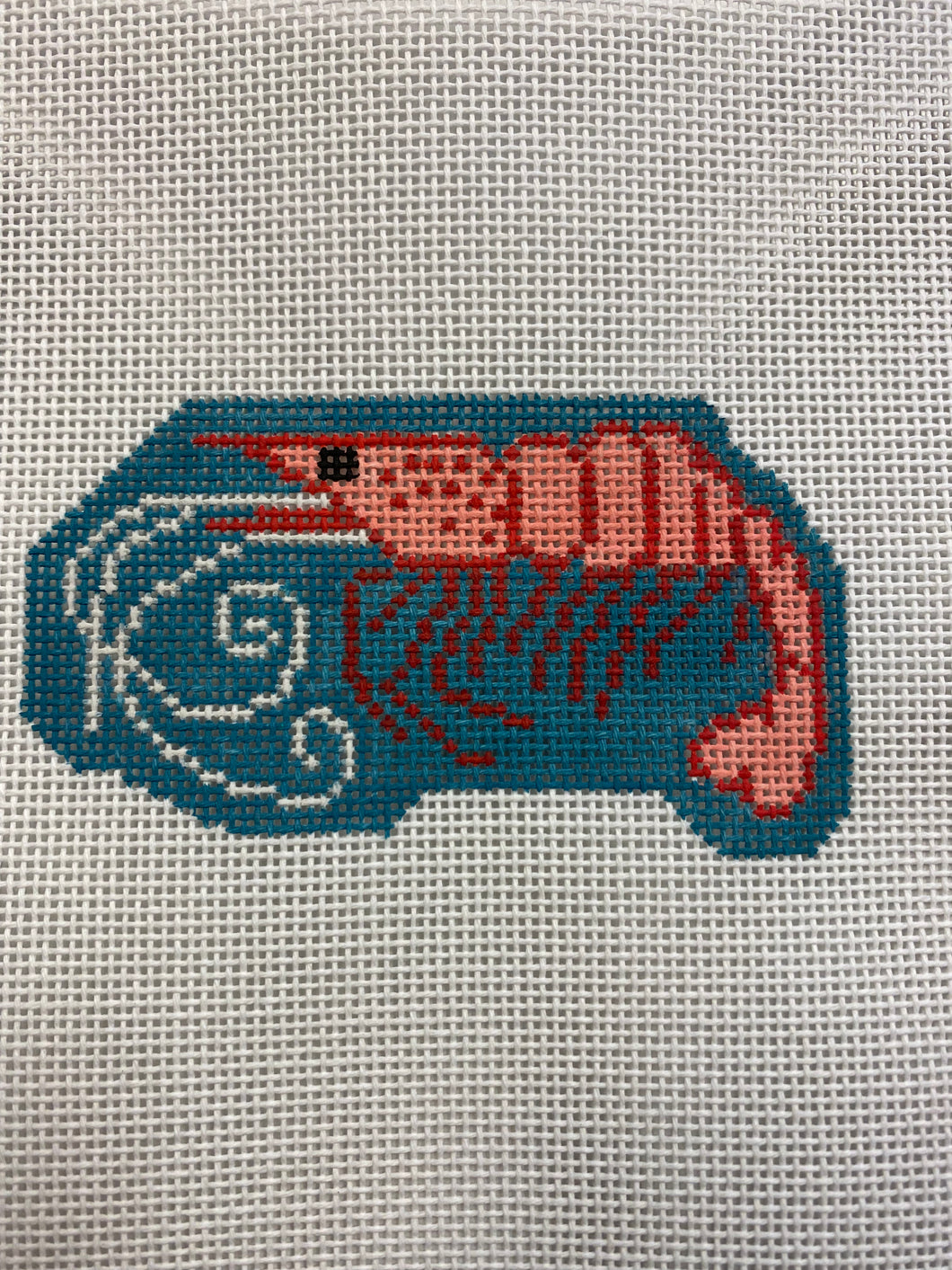 Shrimp Needlepoint Ornament
