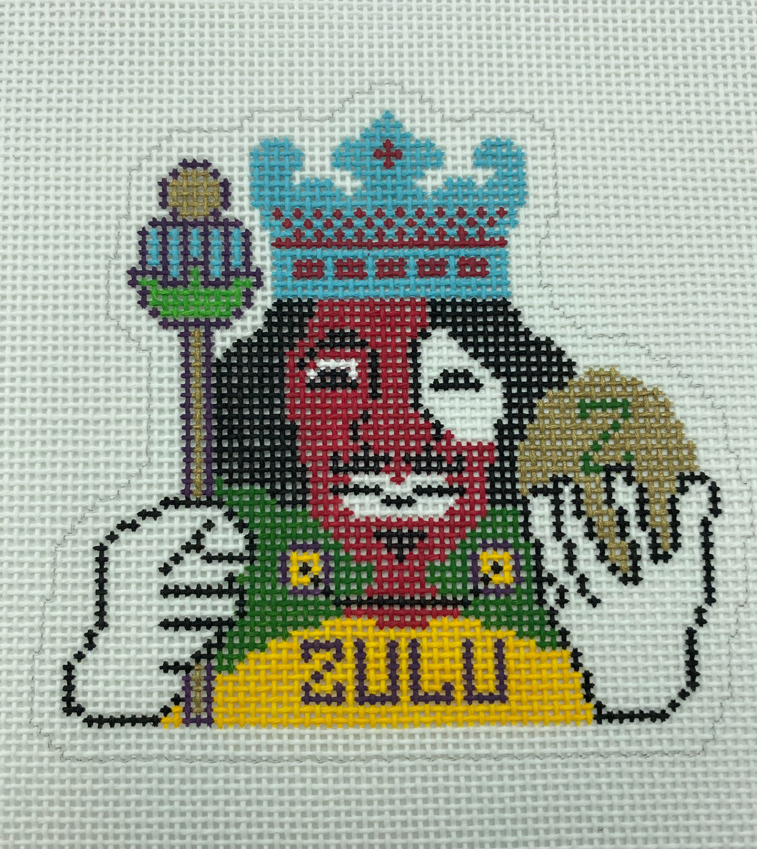 Zulu King Needlepoint Ornament