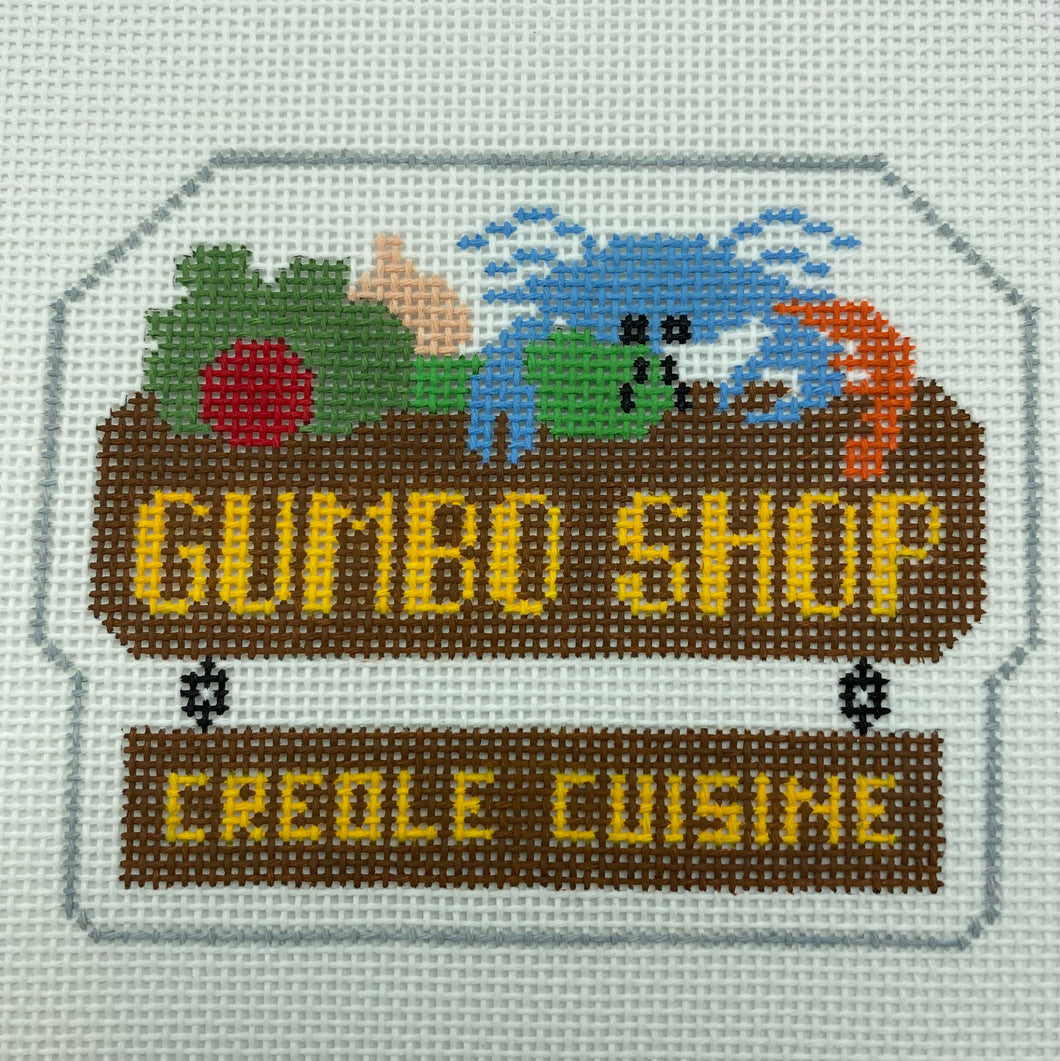 Gumbo Shop Needlepoint Ornament