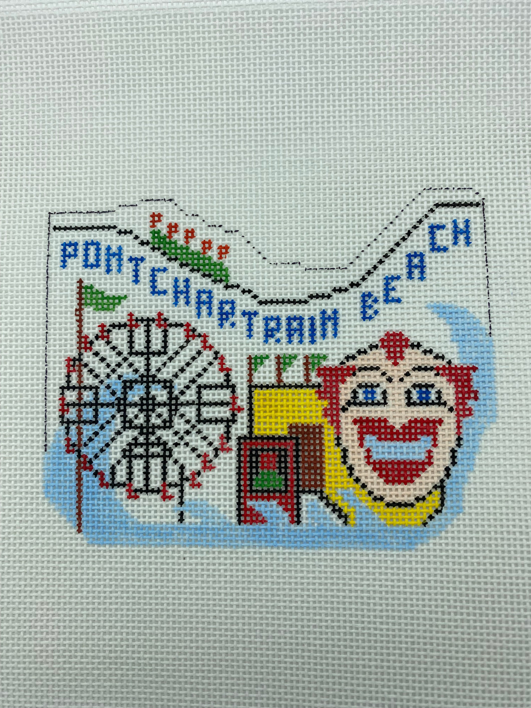 Pontchartrain Beach Needlepoint Ornament