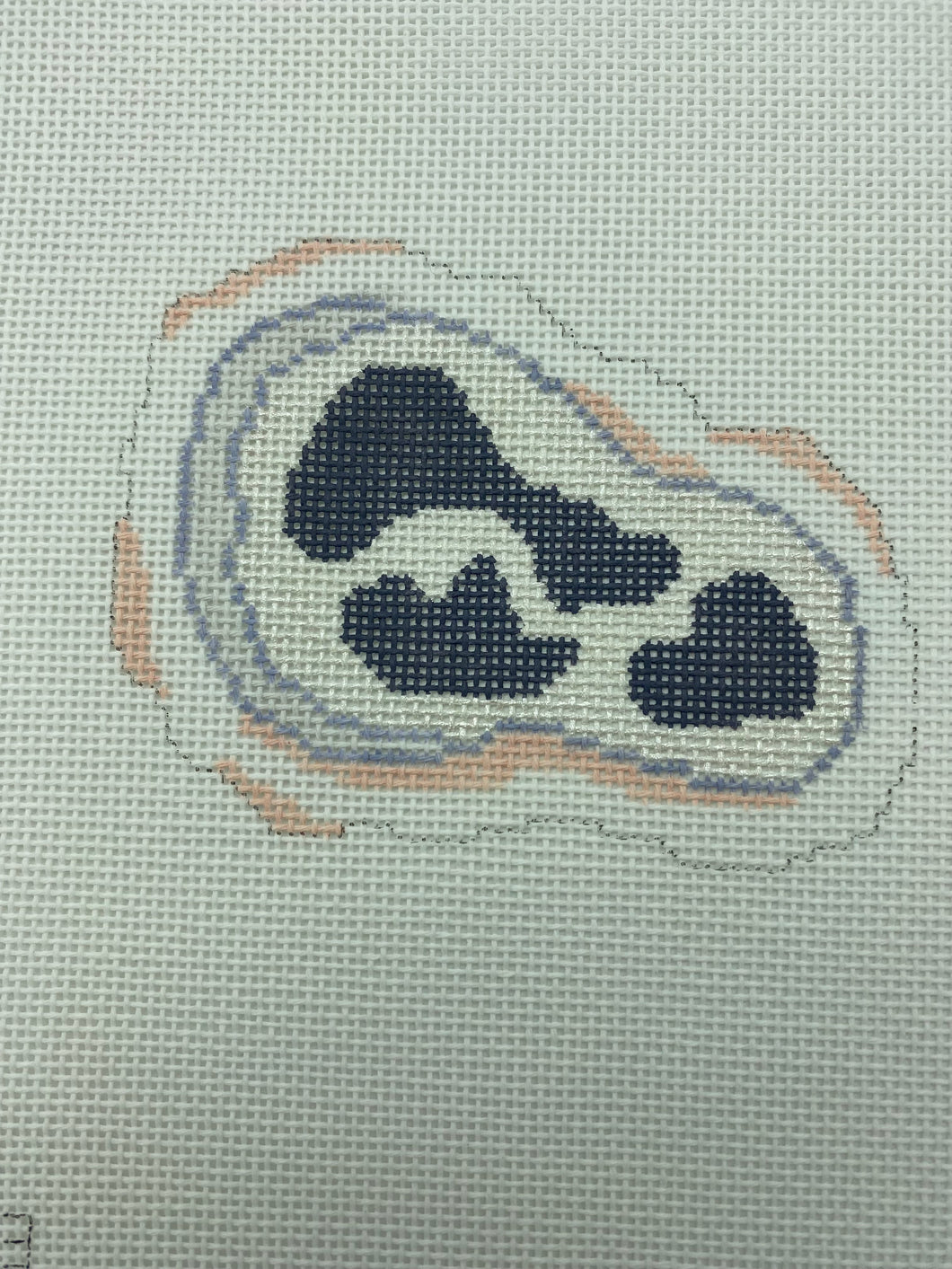 Oyster on Half Shell Needlepoint Ornament