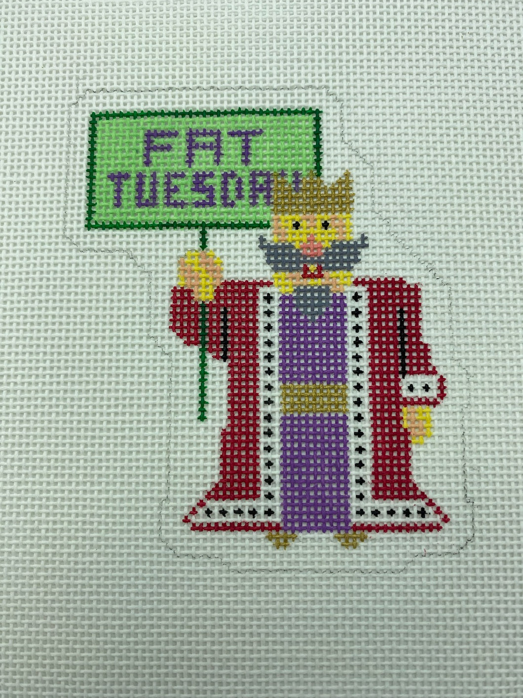 Fat Tuesday Needlepoint Ornament