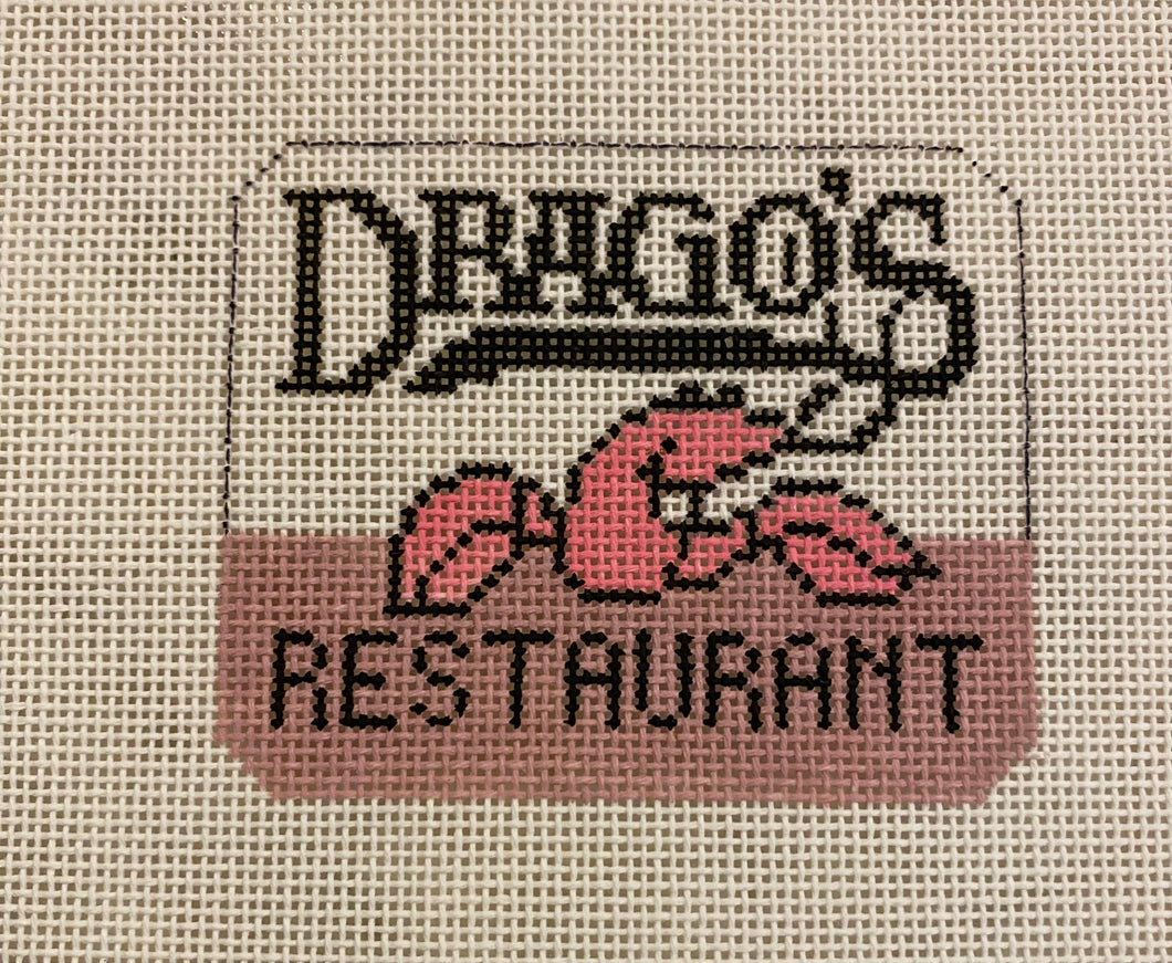 Drago's Restaurant Needlepoint Ornament