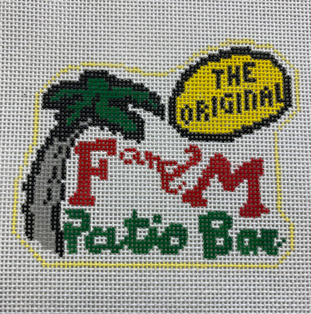 F and M's Patio Bar Needlepoint Ornament