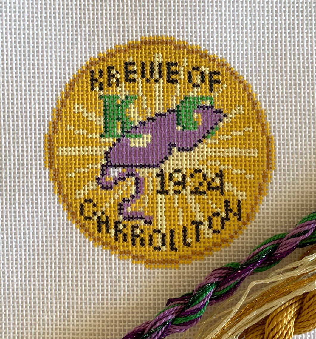 Krewe of Carrollton Doubloon Needlepoint Ornament