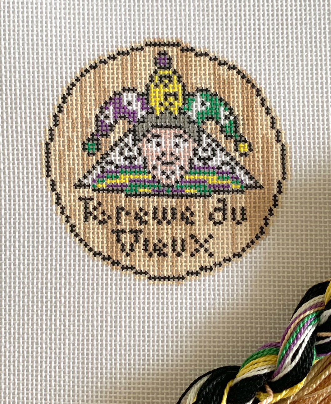 Krewe de Vieux Doubloon  Needlepoint Ornament
